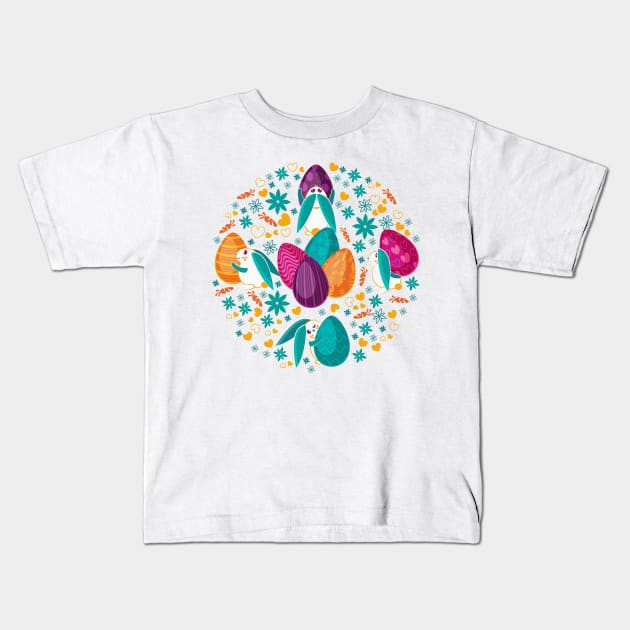 Busy Easter Bunnies // white Kids T-Shirt by SelmaCardoso